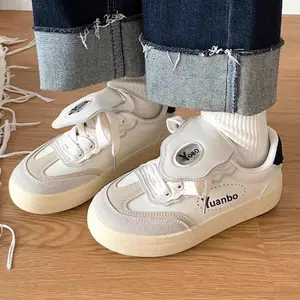 Women'S Silver Niche Training Shoes, Retro Thick-Soled Sports Casual Shoes, Breathable Sneakers