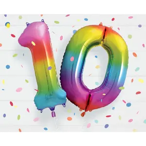 34" Rainbow Number Balloons