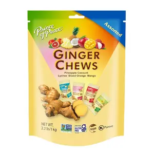 Ginger Chews Assorted Flavors, 2.2 lb. (Mango, Blood Orange, Pineapple Coconut, Lychee) Candied Ginger – Candy Pack – Ginger Chews Candy - Gluten Free