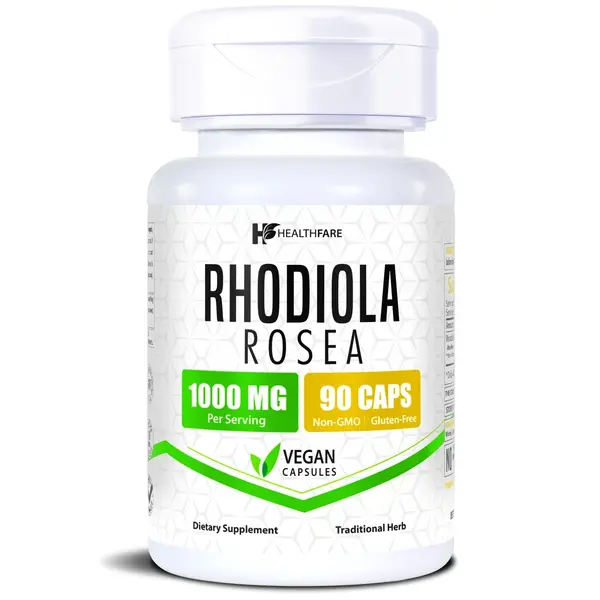 HealthFare Rhodiola Rosea 1000mg | 90 Vegan Capsules | Gluten Free and Non-GMO