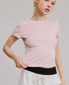 Baby Pink Knit Crop Top
