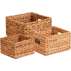 Natural Wicker Storage Baskets, Perfect For Organizing, Storage, and Gifts, Multi-size 3-Pack Nesting Baskets for Home Organization and Décor