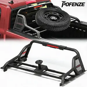 POFENZE-NADIA Heavy-Duty Adjustable Truck Roll Bar Chase Rack for Full-Size Trucks, Compatible with Chevrolet Silverado, Toyota Tundra, Ford F-Series Super Duty, Ram, Nissan Titan/Titan XD, GMC Sierra (Fits 1500/2500/3500 Models) Universal Steel Bed cover