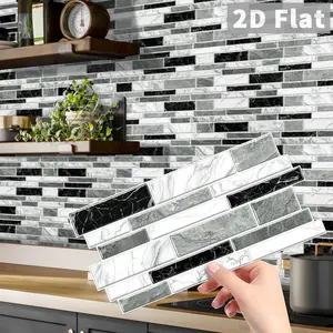 48pcs Marble Pattem Wall Sticker, Self AdhesivePeel & StickWall Decal, Waterproof & Oil-proof WallSticker For KitchenBathroom Home Office Decor