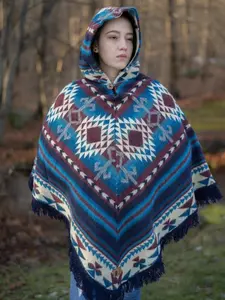Unisex Alpaca Wool poncho - V Shaped Style - One Size - Lightweight but Super soft and warm