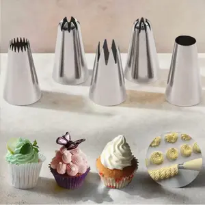 9-Piece Stainless Steel Icing Tip Set, Includes 8 Different Shapes & Converter, Smooth Non-Bendable Tips for Cake Decoration, Cake Decorating Kit