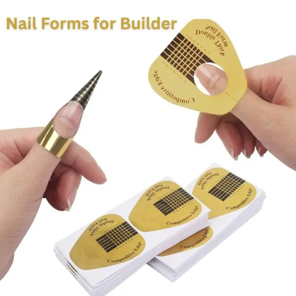 Nail Forms for Builder , 500PCS Self-Adhesive Nail Extension Forms, Acrylic Nail Forms for DIY Nail Art,  Salon Supplies