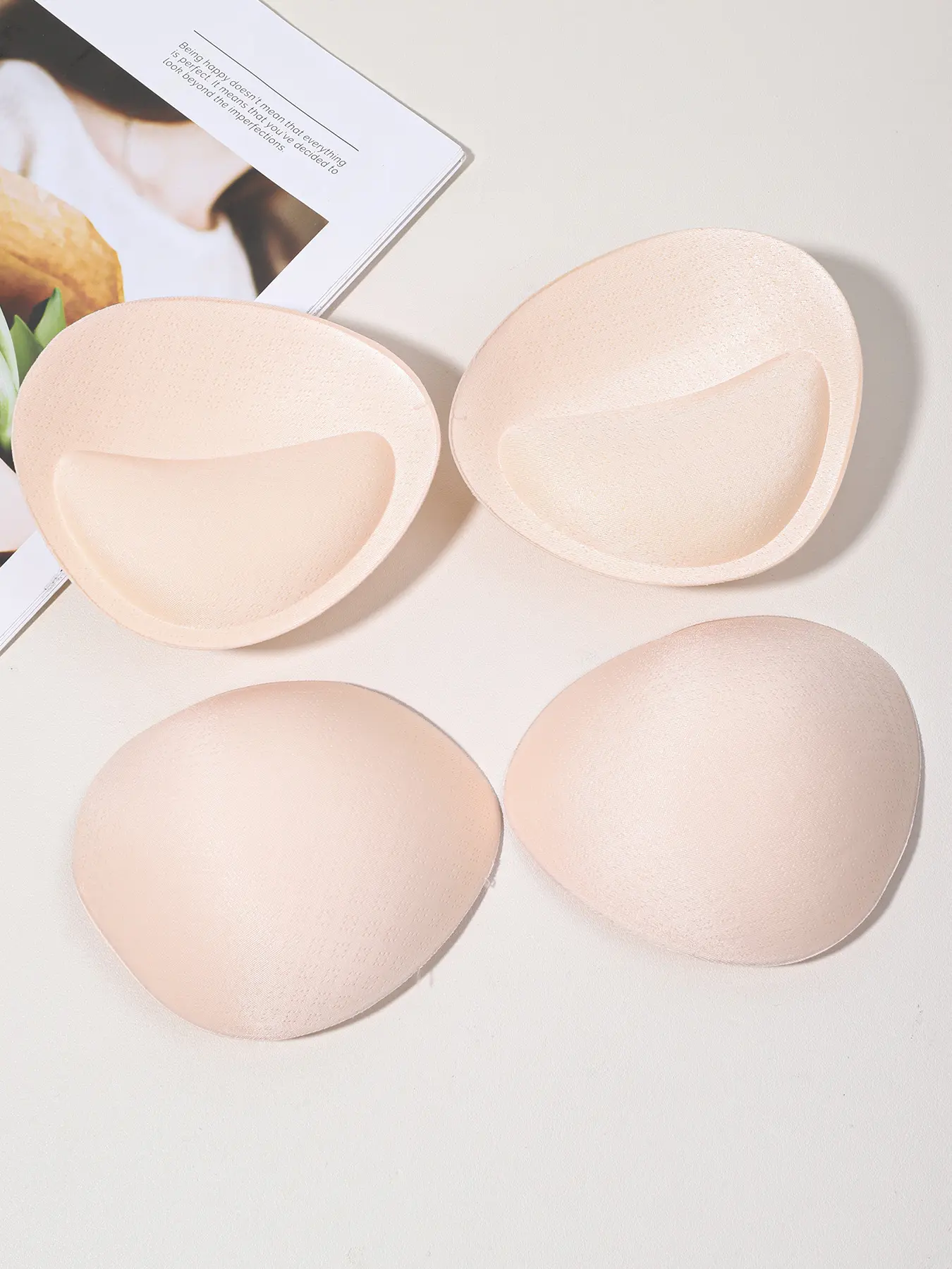 Removable 4cm Thickened Women Boob Pads Breast Pad Goose Egg-Shaped Natural Mellow Super Soft Gathering Small Breast Breast Blister Artifact Suitable for Underwear, Swimsuit and Special Wear Removable Bra Pad