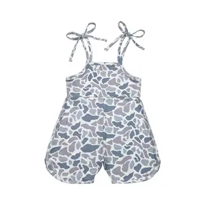 SR2827- Summer Kids Girls Camo Jumpsuit Camouflage Playtime Photoshoots Home