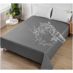 Waterproof Flat Bed Sheet Lightweight Mattress Protector Bed Cover Furniture Protector For Queen Size Bed, Size 230x300cm(90x118in)