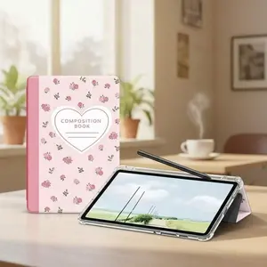 Elegant Floral-Print Flat Case, Soft Shock-Absorbing Protection, Ultra-Thin / Stand Function / Auto-Wake, Compatible With IPad 9.7/10.2/10.9/11/12.9, 10th Generation, Air 11, Air 4/5/6, As Well As Galaxy A7/A8/A9+/S6/S7/S8/S9/S9 FE/S10+