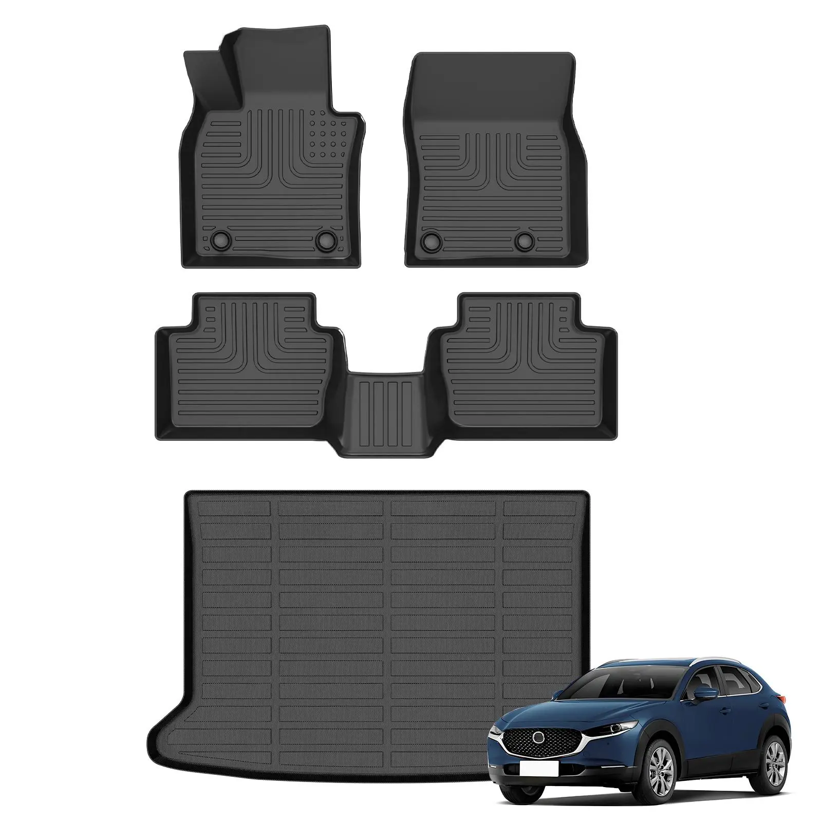Depituu For Mazda CX-30 2020-2026 Floor Mats & Cargo Liners, All Weather Floor Mats,Waterproof Anti-slip Durable Floor Mats Car Accessories Autos Protector Automotive,auto accessories,car essentials,car accessories,trunk or treat car
