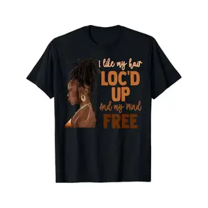[100% Cotton] [100% Cotton] I Like My Hair Loc'D Up Graphic T-Shirt - 100% Cotton Casual Tee With Inspirational Quote, Regular Fit Short Sleeve Round Neck, Machine Washable Golf Gift T-Shirt For Men And Women