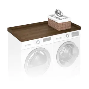 RAVEL Washer Dryer Countertop, Washer and Dryer Topper, with Edge Rails, Anti Slip Pads, 27.5 D x 54 W, for Laundry Room Organization and Storage, Modern Walnut
