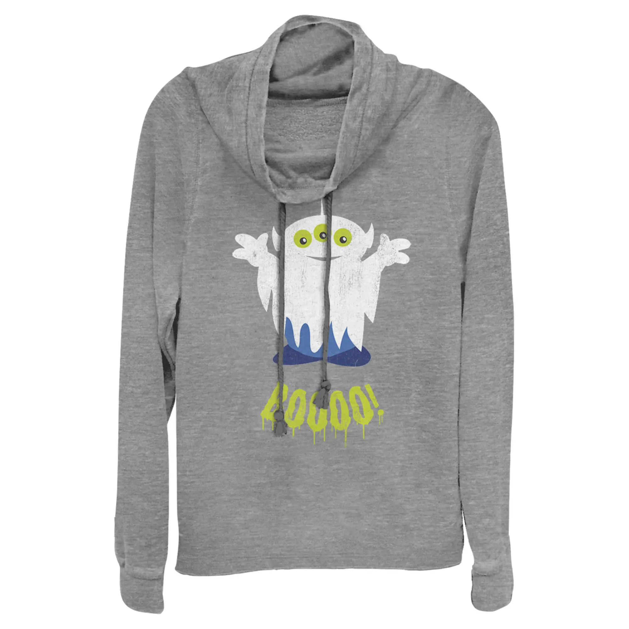 Juniors Womens Toy Story Halloween Squeeze Alien Boo Ghosts Cowl Neck Sweatshirt