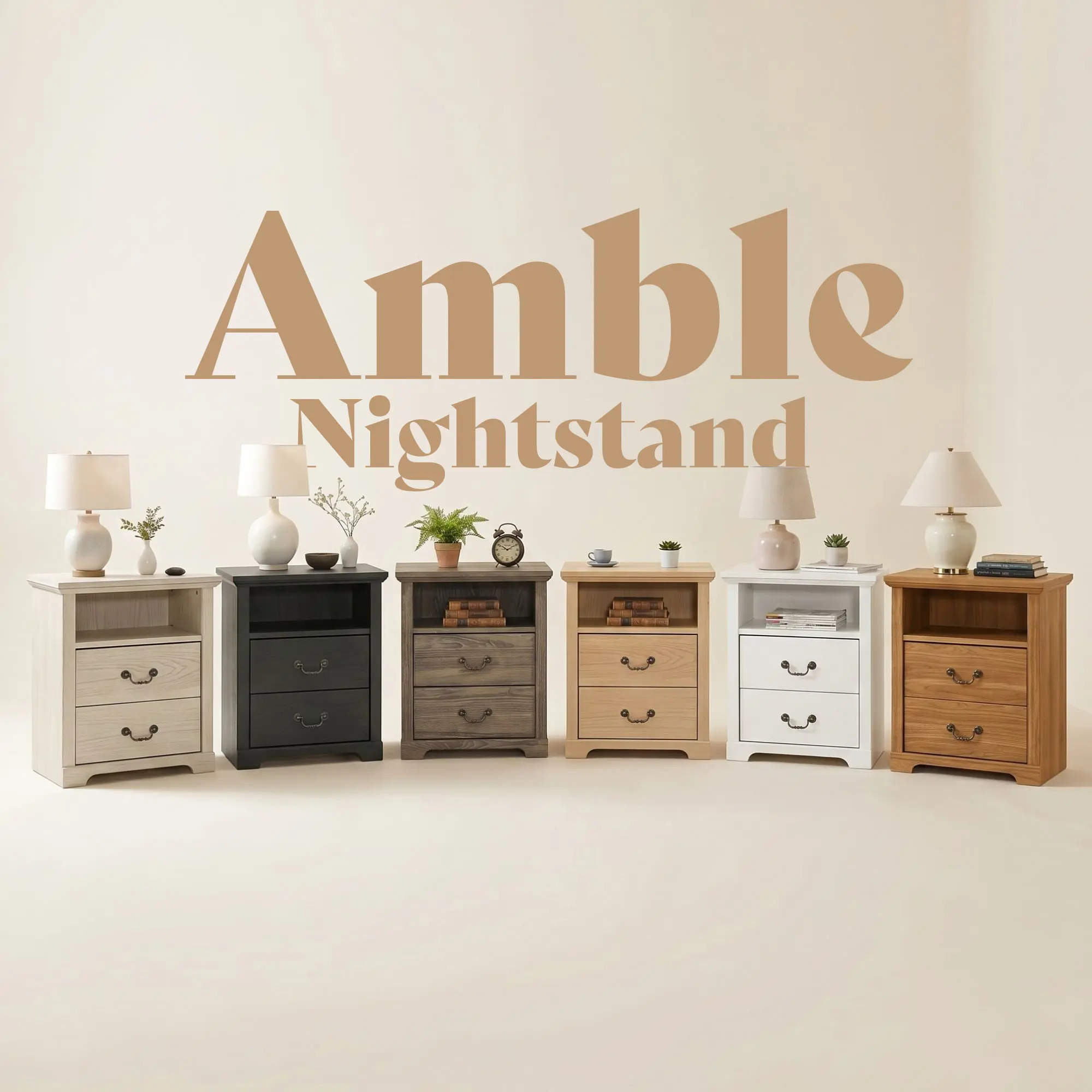 Amble Nightstand with Open Shelf Storage By FOA