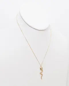 Snake Pave Emerald Eyes Necklace