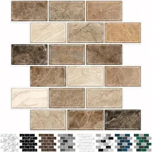 10sheet stick on backsplash for kitchen12x12 peel and stick self adhesive wall tiles back splashes for bathroom brown marble look