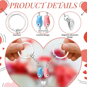 Heart Ceramic Small Fish Couple Keychain, Fashion Unique Bag Decor Creative Romantic Hanging Ornament, Couple Key Ring Accessory