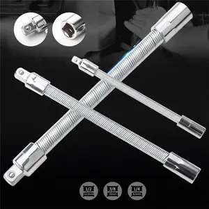 Flexible extension rod shaft set, 3-piece stainless steel flexible extension rod shaft set, flexible socket, for repair tools.