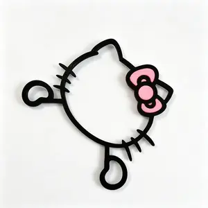 Sanrio Hello Kitty Wooden Hanging Wall Ornaments, Kawaii Home Decor Accessory for Girls' Bedrooms