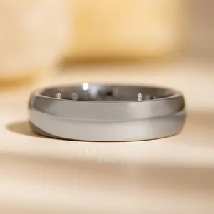 Silver Tungsten Ring, Polished - 6mm