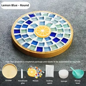 DIY Mosaic Coaster Heat Insulation Mat Material Bag Ultra Simple Handmade Set for Halloween Activities School Community Team Building Family Gatherings