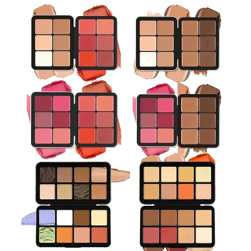 12-Color Cream Blush & Contour Face Palette