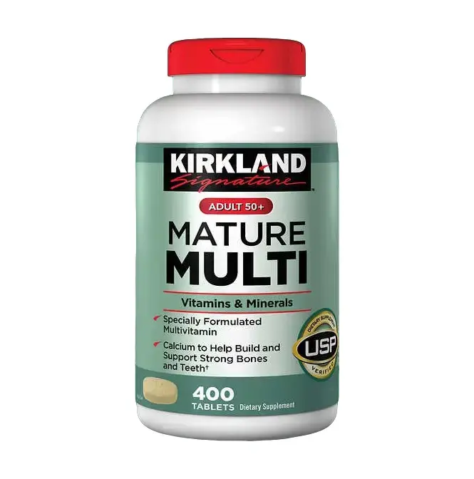 Kirkland Signature Adult 50+ Mature Multi Vitamins & Minerals, 400 Tablets Healthcare Dietary Fitness Supplement Edible