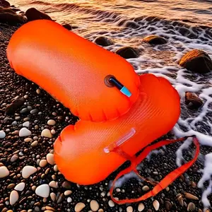 Outdoor Safety Swimming Float, Inflatable Floater, Easy Blow-Up Thick PVC Belted Swim Buoyancy Aid, Portable Water Rest Marker, Ideal for Swimmers & Beginners
