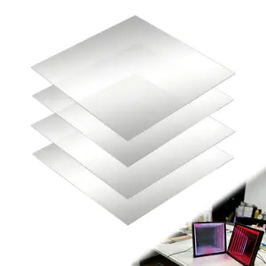 4 count 12 x 12 Inch  Two Way Mirror Sheets, 30% Transparent See Through Panels for Infinity Mirror Effect, DIY Art and Creative Light Projects
