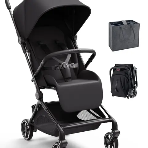 Momcozy TuckGo Lightweight Travel Stroller, One Click Fold for Toddlers 6M-3Y, 33L Bottom Storage, Compact Easier Air Travel, Travel Bag Included, 3-Position Recline, UPF 50+ Canopy, 5-Point Harness【B】