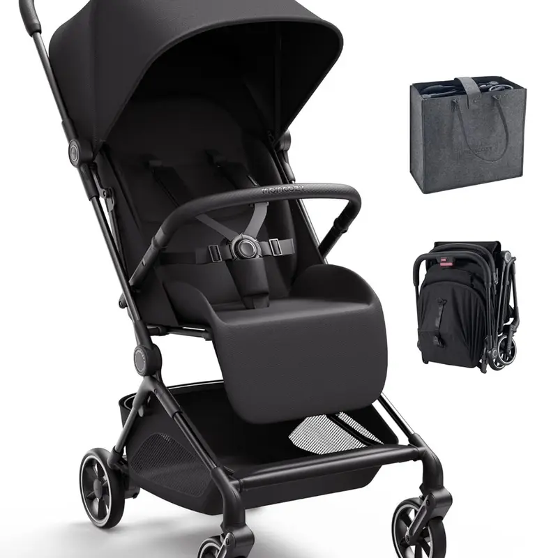 Momcozy TuckGo Lightweight Travel Stroller, One Click Fold for Toddlers 6M-3Y, 33L Bottom Storage, Compact Easier Air Travel, Travel Bag Included, 3-Position Recline, UPF 50+ Canopy, 5-Point Harness【B】
