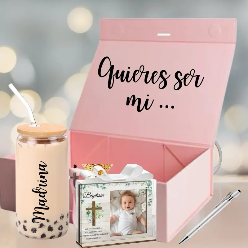 Padrinos Proposal Box, God Parents Proposal, Quieres Ser mi Madrina Gift Box, Baptism Gifts, Baptism Proposal Box