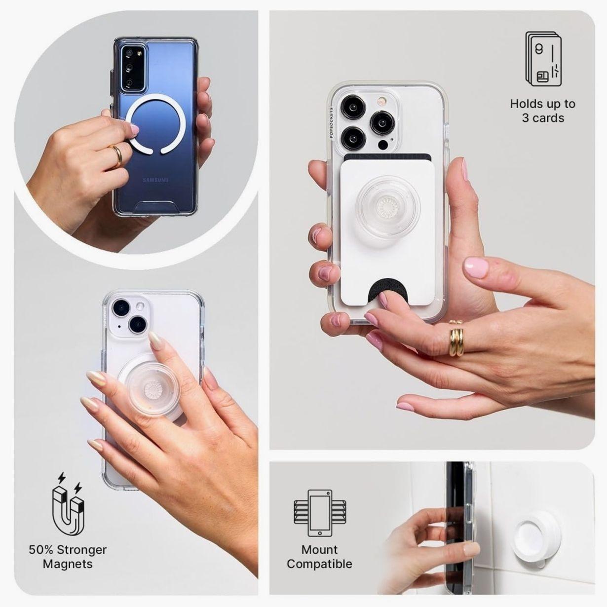 Coquette Ghost Mama MagSafe Phone Grip: Cute Spooky Pink Aesthetic Magnetic Phone Holder, Halloween Funny Mom Gift, Phone or Kindle Popgrip