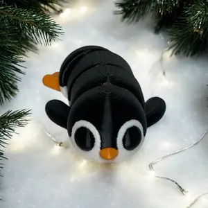Cute 3D Printed Articulated Penguin – Handmade Gift