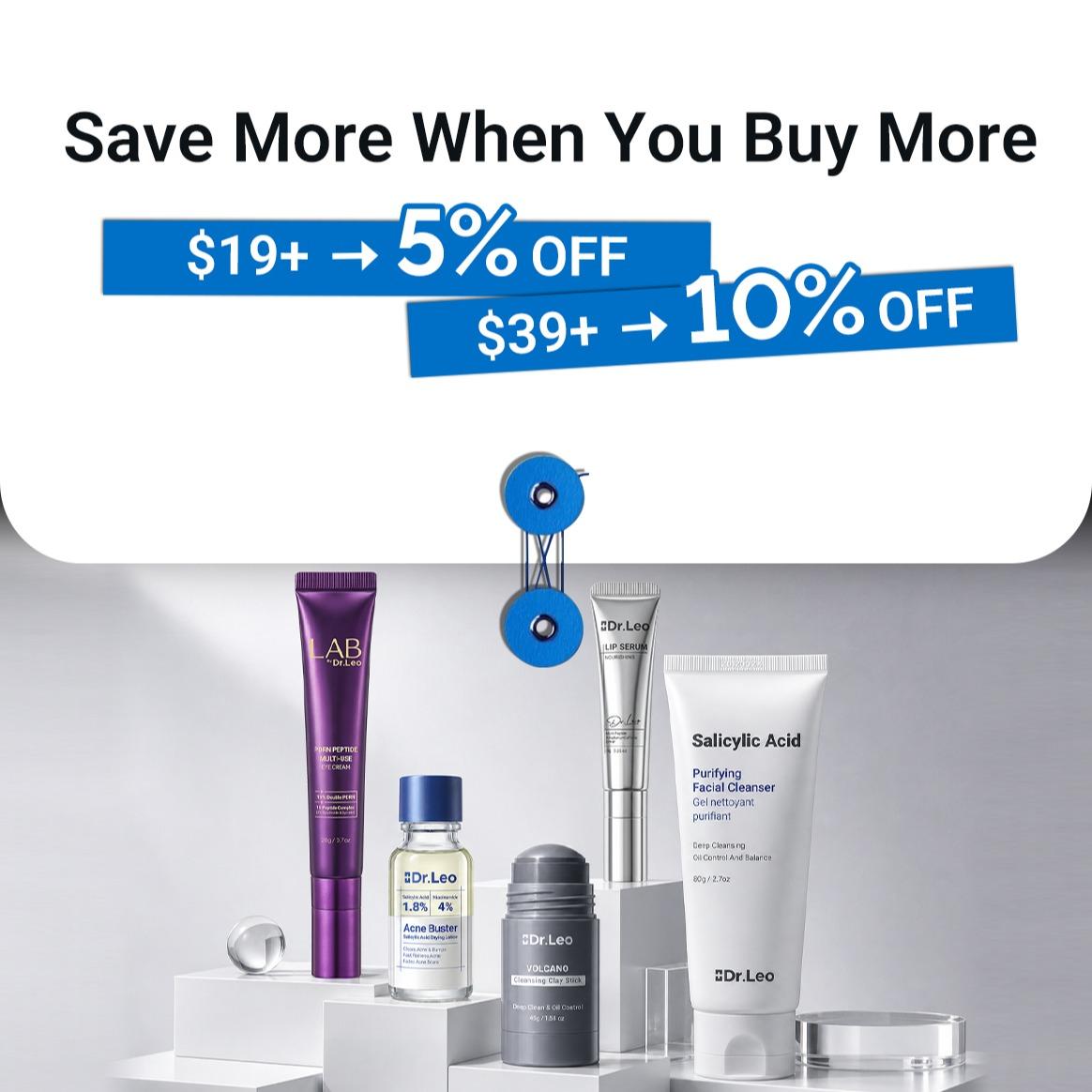 【Bundle & Save】Dr.Leo Salicylic Acid Acne Treatment Set | 24H Pimple Rescue + 15 Minutes Blackhead Removal + Pore Detox + Oil Control | Drying Lotion + Clay Mask Stick + Cleanser Skin Repair #mothersdaygift #Summervibes