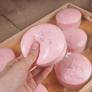 Sticky Bread Squishy Toy, Super Soft Slow Rising Squishy Toast, Foam Stress Relief Toy for Adults, Cute Food Squishies for Desk Decor Novelty Gift (Pink)