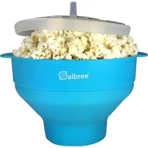 The Original Microwave Popcorn Popper Machine, Silicone Popcorn Maker, Collapsible Microwavable Bowl - Hot Air Popper - No Oil Required - The Most Colors Available (Turquoise)
