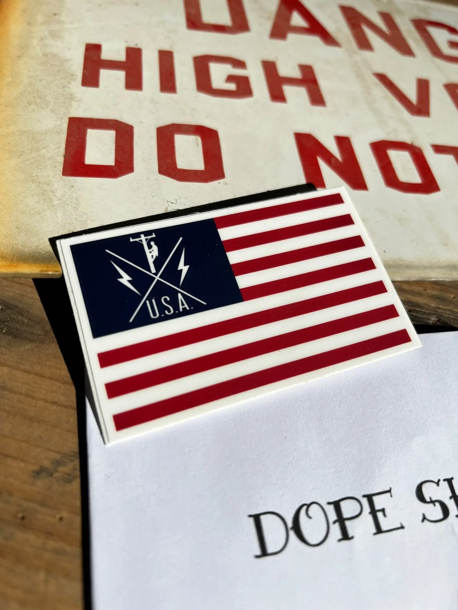 American Lineman Flag Sticker, Sarcastic Stickers, Hard Hat Sticker, Blue Collar Sticker, Construction Sticker, Hard hat stickers