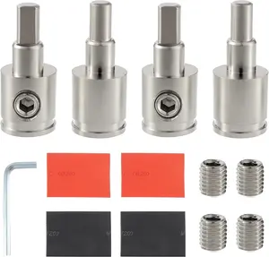 Amp Input Reducer 0 Gauge to 4 Gauge Wire Car Stereo Power/Ground GA adapters with Hex Screw Clamp Includes Extra Screws, Heat Shrink Tubes and Hex Tool for Car Audio Systems (Pack of 4)