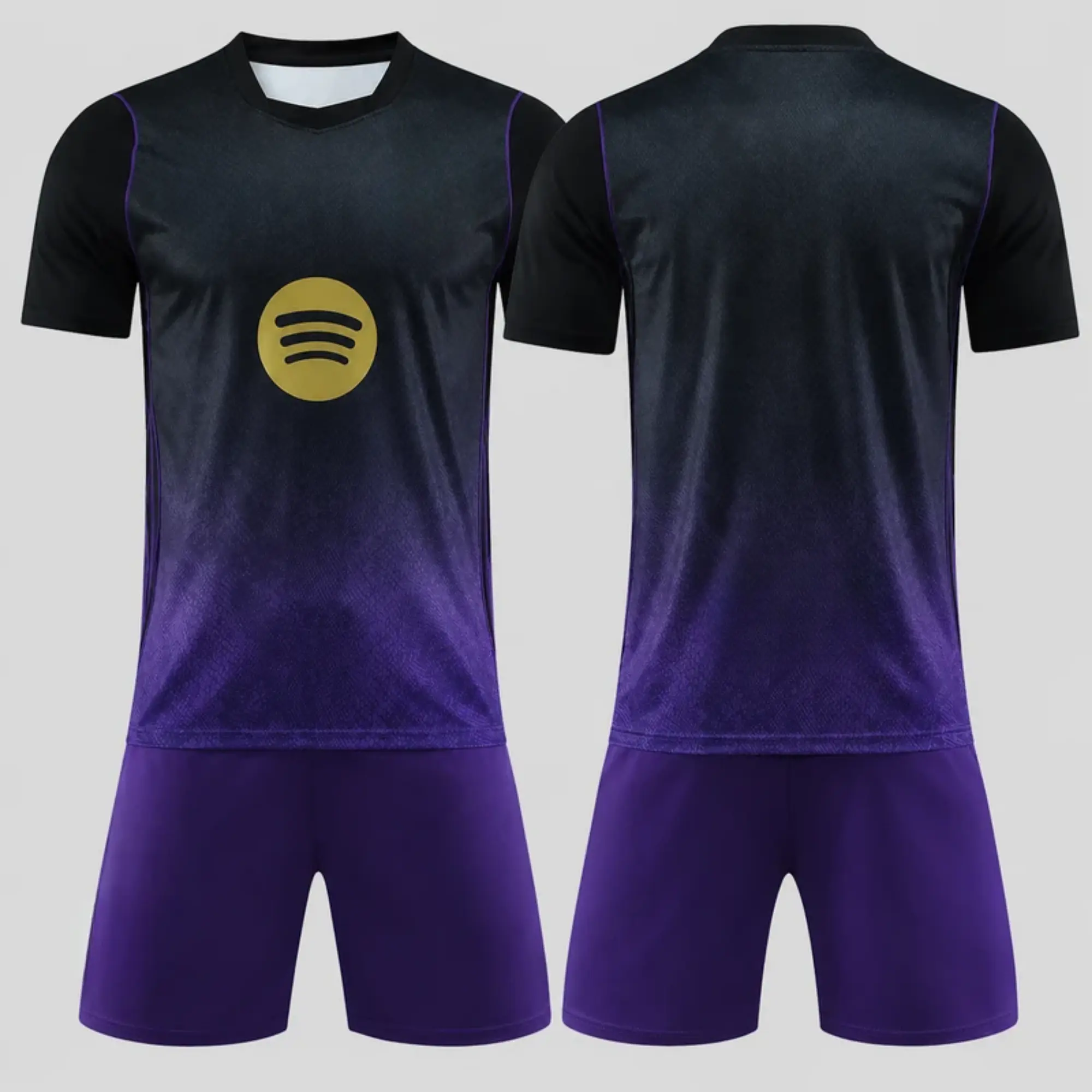 [FULL LOGO] - Gradient Soccer Jersey & Shorts Set, Modern Football Training Kit, Athletic Game Day Sportswear