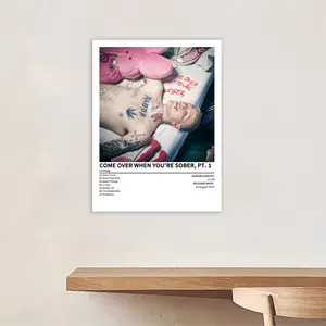 Lil Peep - Come Over When You're Sober, Pt. 1 - Album cover art, retro canvas poster, classic hip-hop rap art print, suitable for bedroom, office, living room, cafe, or dorm room decorations, dorm birthday/Christmas/New Year's gift, frameless.