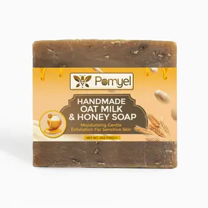 Handmade Oat Milk Honey Soap (2 Bars) – Gentle Exfoliating Soap for Sensitive Skin, Natural Goat Milk & Shea Butter