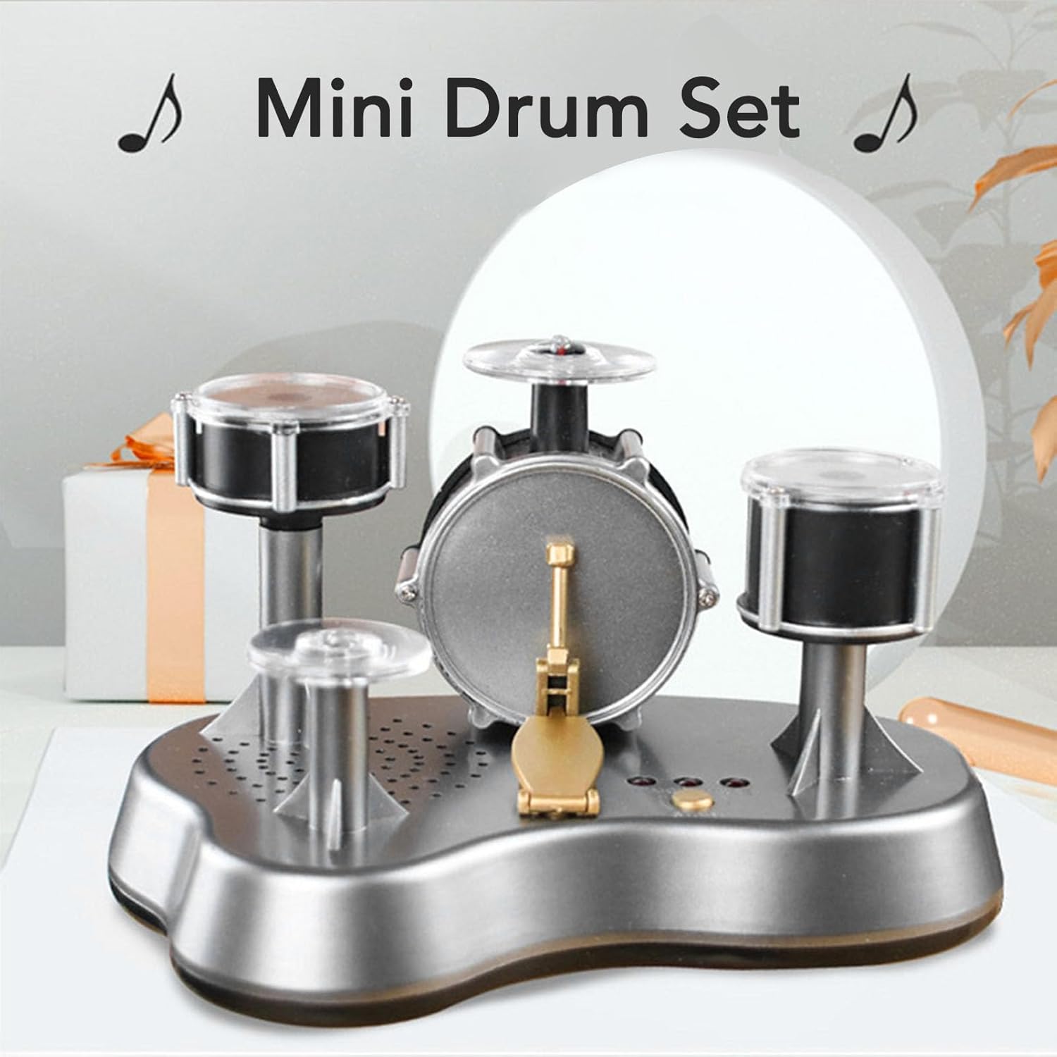 Mini Finger Drum Set Desk Touch Drumming LED Light Jazz Percussion