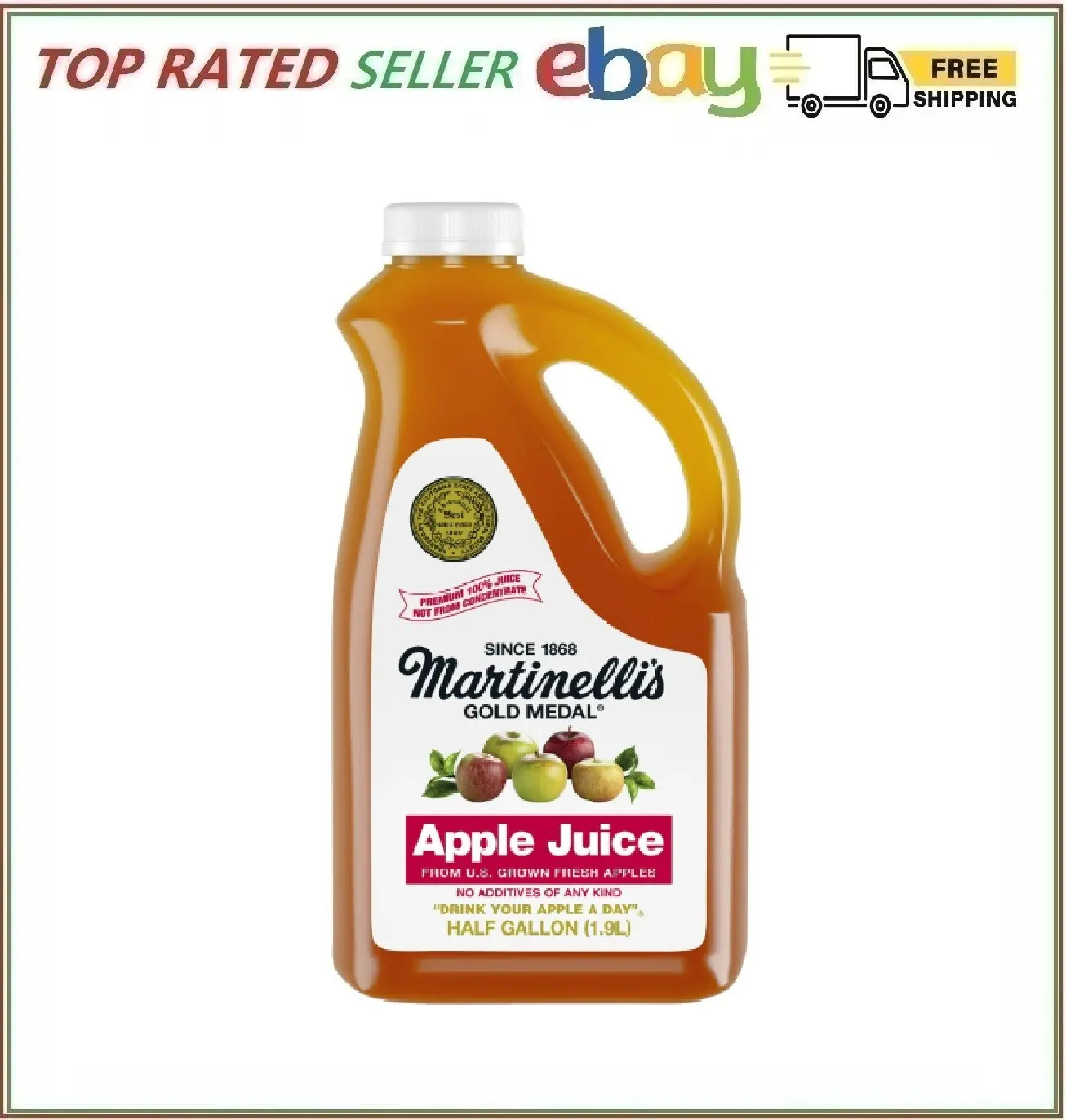 Martinelli's Gold Medal 100% Apple Juice, Shelf-Stable, 64 fl oz