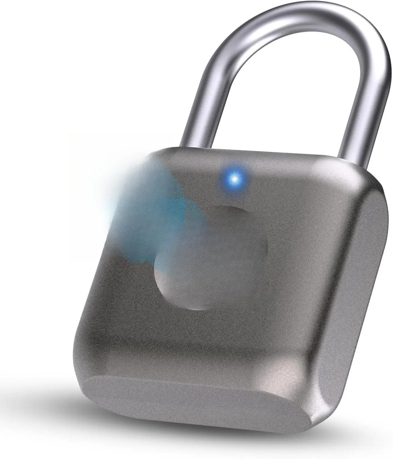 Pothunder Fingerprint Smart Padlock Lock Biometric Metal Keyless Thumbprint Lock Waterproof USB Rechargeable for Gym Locker School Locker Luggage Backpack Suitcase Gray