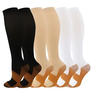 MhzyCaus 6 Pack Compression Socks for Women Calf Length Socks Soft Stretch Breathable Lightweight for Travel Work Walking Long Hours Daily Use Pastel