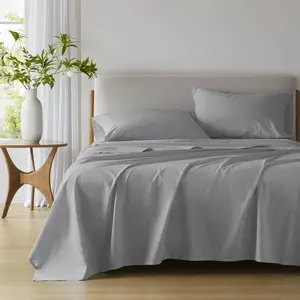 Cotton Sheets, Breathable & Soft Cotton Sheets, Naturally Cool Cotton Bed Sheets with 14" Elastic Pocket Fits up to 16" Mattress, All Season Sheet Set, Cotton 144TC