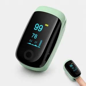 Green Fingertip Pulse Oximeter for Healthcare, 360° Rotating HD Color Display, 1-Button SpO2 & Heart Rate Measurement, Type-C Rechargeable Portable Device for Home & Travel Use Healthcare